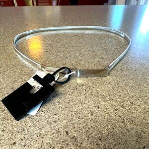 NWT INC SILVER TONED SKINNY BELT SZ S/M